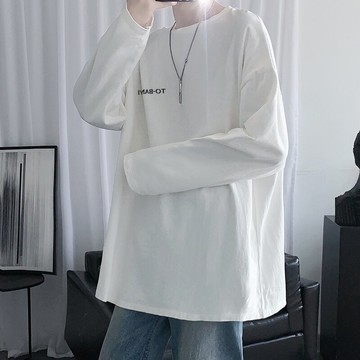 長袖t恤男春秋2022新款ins打底衫上衣寬松潮流百搭體恤男潮牌衣服