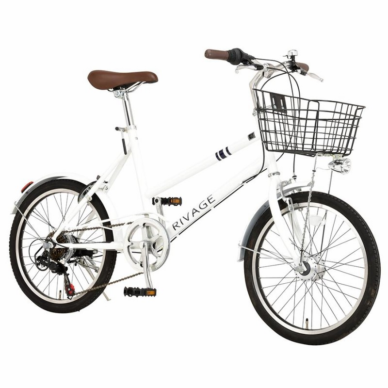 20吋 カマキリハンドルのコンパクト自転車 外装6段/ホワイトx