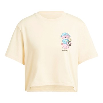 (WMNS) adidas Adidorable Cropped T-shirt Asia Sizing 'Light Yellow'