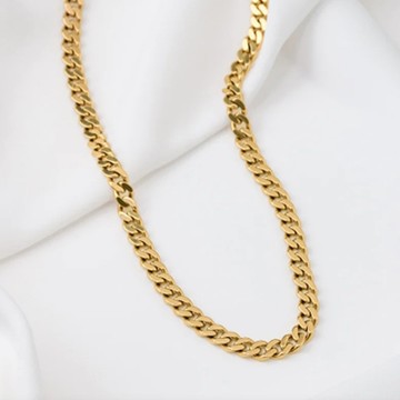 Wanderlust+Co 古巴扁鍊不鏽鋼項鍊