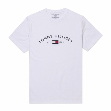 Tommy Hilfiger 熱銷印刷文字Logo圖案短袖T恤-白色