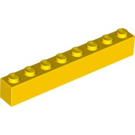 基本磚 1x8x1 黃色 3008