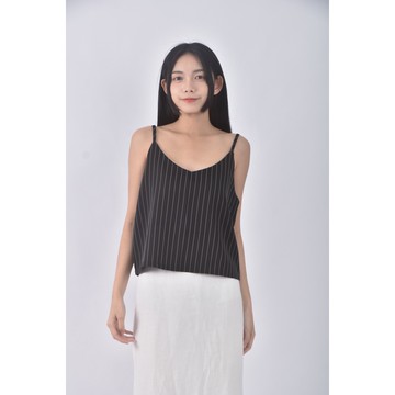 (M) 條紋黑色上衣二手衣