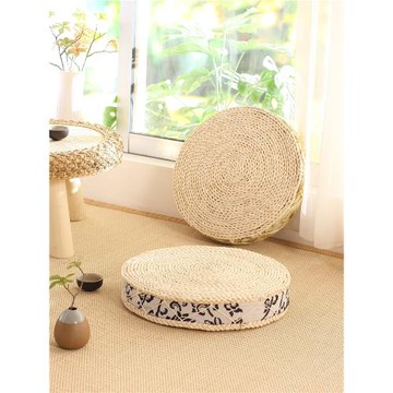 草編蒲團坐墊加厚海綿日式坐墊榻榻米飄窗瑜伽打坐墊拜佛禪修坐墊