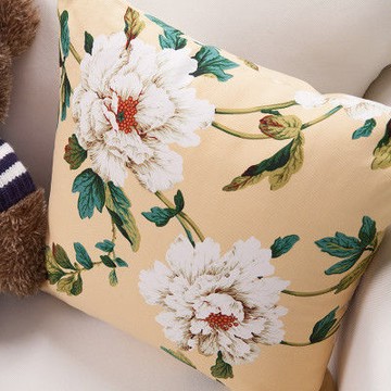 【協貿】鄉村宜家精織純棉布藝牡丹時尚抱枕含芯