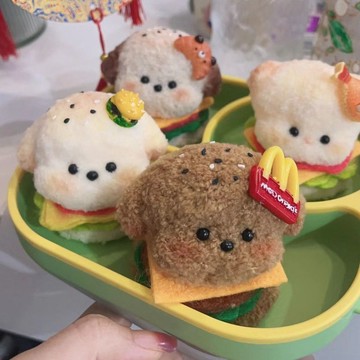 臺灣/🌸手工 DIY 手作 永生花 扭扭棒扭扭棒手工漢堡包小狗材料包diy玩偶毛絨生日禮物朋友可愛擺件