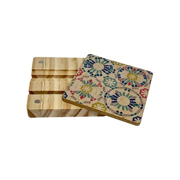 多功能木質方塊手機架 花樣 客製化禮物 手機支架 手機座 化妝鏡