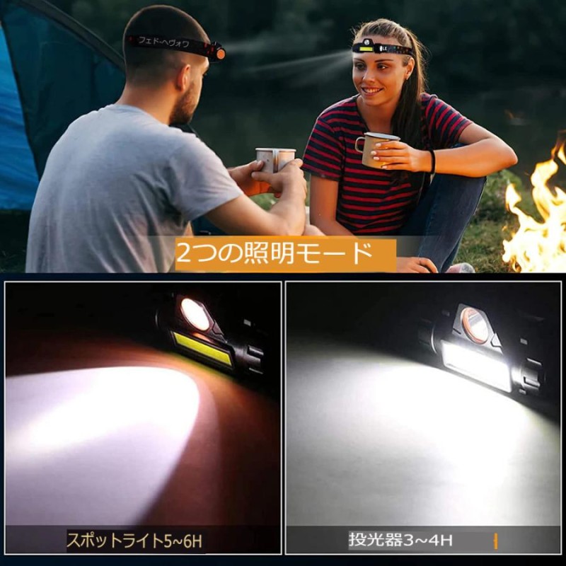 LED ヘッドライト キャンプ 1台 釣り アウトドア 明るい 充電式 超強力