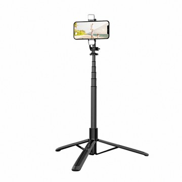 is-q06 藍芽自拍桿架 可伸縮落地/桌面自拍直播支架 手機三腳架 雙燈版(自拍補光燈/落地支架)