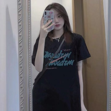 美式復古黑色純棉短袖T恤女2022年新款高腰設計感小眾半袖上衣服