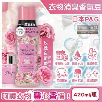 日本P&G-Lenor芳香寶石系列顆粒香香豆420ml/瓶(超吸水力長效持香約12週,寢具布家飾消臭劑,室內防臭留香珠)
