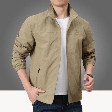 2025年新款春秋季立領夾克男士上衣運動休閑商務外衣大碼寬松外套