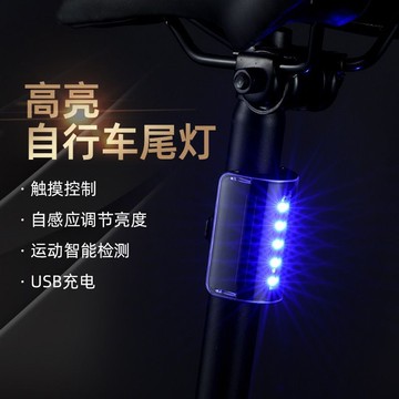 自行車夜行燈山地車警示燈夜騎燈智能自動觸摸感應充電【華臺】