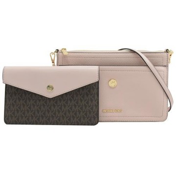 MICHAEL KORS MAISIE 素面皮革三用手拿/斜背包.粉