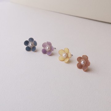 【Veverka】復古浪潮-磨砂款 樹脂耳環生日禮物 水晶花 樹脂花