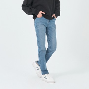 GIORDANO  女裝鬆緊腰錐形牛仔褲 - 75 淺藍