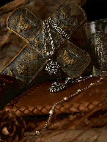 【巴洛克系列】立體玫瑰Rose  Silver/925/純銀/單墜