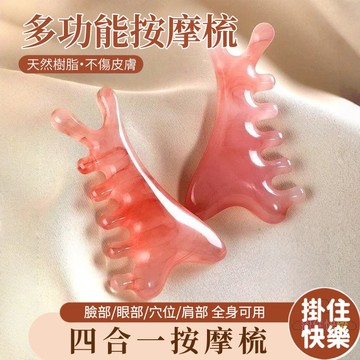 全店現貨⚡四合一按摩梳 樹脂按摩梳 面部經絡梳 多功能按摩梳 疏通經絡 小海豚經絡梳 身體按摩梳 經絡按摩梳 全身可用