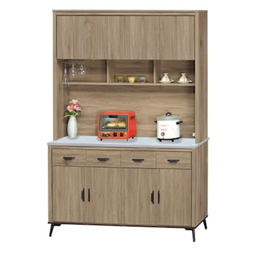 文創集 吉托曼5尺岩板&石面高餐櫃組合(二色可選)-151x41x204cm免組