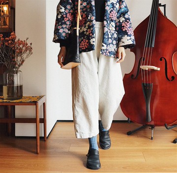 淺淺淺藍牛仔棉 口袋鬆緊腰 舒適百搭 男女同款 直筒休閒褲