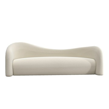 北歐布藝沙發網紅客廳休閑雙人沙發椅設計師酒店休息區弧形小沙發[DD280308]