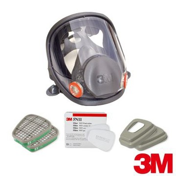 3M 6800 矽膠全面罩雙濾罐式x濾罐套組(6004濾毒罐+5N11濾棉+501濾蓋)