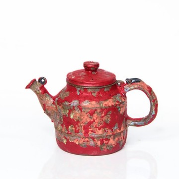 仿油罐壺系列 | 正把茶壺 - 氧化燒 仿舊 原礦紅土胎 陳金旺手作