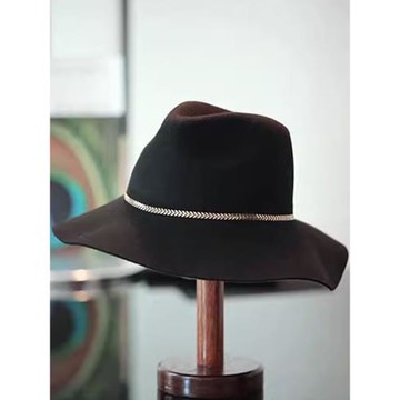 歐美風寬檐大邊波浪邊禮帽新品爵士街拍潮人帽日韓百搭大氣女士帽