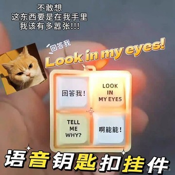閃電出貨⚡迴答我 Look at my eyes tell me why 迴答我語音掛件 迷因鑰匙圈 迴答我按鍵 鑰匙新