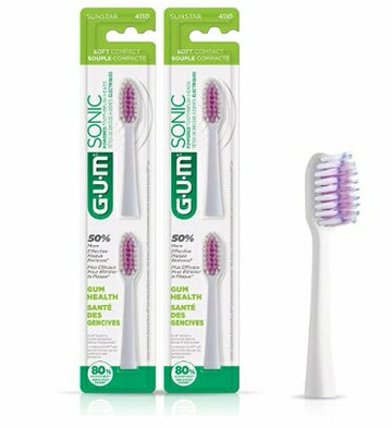 [5美國直購] Sunstar GUM 4110 替換牙刷頭 4入 白 適用於 4100 音波 電動牙刷