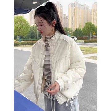 韓版短款夾棉寬松棉服女秋冬新款2025爆款小個子時尚百搭保暖外套