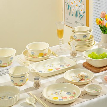 好看的餐具高顏值日式碗碟套裝陶瓷家用陶瓷碗批發陶瓷碗送禮碗具