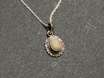 星辰 天然 蛋白石 墜尼泊爾 手工製 925純銀