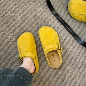 厚底勃肯包頭半拖鞋女秋季2026新款配裙子孕婦一腳蹬外穿穆勒單鞋