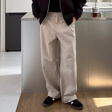 正韓日常簡約堅挺棉料直筒休閒寬褲 3色 YUPPIE 預購商品 0916