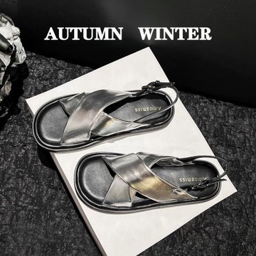 氣質小香風厚底沙灘涼鞋女2024新款夏季海邊度假配裙子羅馬鞋子夏