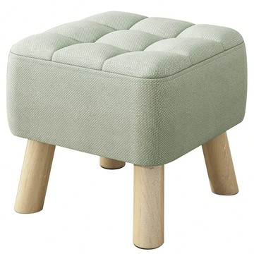 Mega 加厚坐感實木小矮凳 亞麻布  米白色  1個