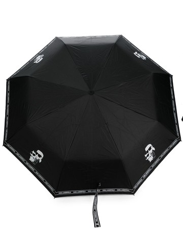 Karl Lagerfeld - K/Ikonik logo-print umbrella - women - Steel Plated Brass/Polyester - One Size - Black