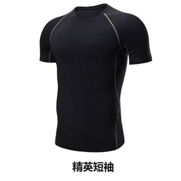 運動套裝男健身房跑步套裝緊身訓練晨跑速干籃球健身衣服批發定制