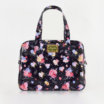 英格蘭玫瑰防水拉鍊大方包-復古藍