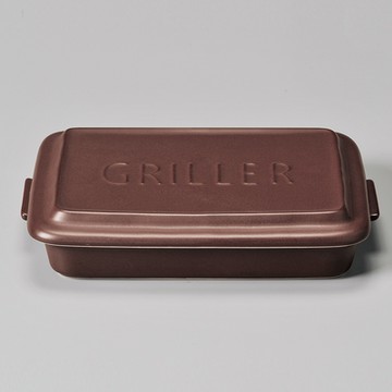 日本Meister Hand TOOLS 方形烤盤 (附蓋) 25.5x16.5cm 可可色