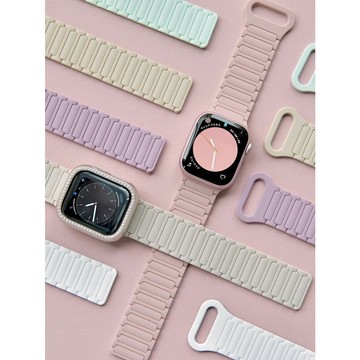 《台灣出貨》適用 APPLE WATCH 穿扣磁吸錶帶 矽膠錶帶 磁吸錶帶 S11 S10 SE 46mm 女士錶帶