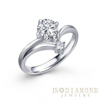 IS DIAMOND IGI 1克拉鉑金台鑽戒 最白D /VS1 V字皇冠
