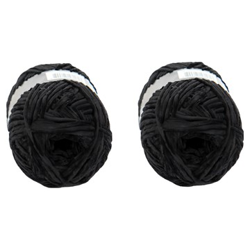 Linea 天鵝絨針織線 Set 2捲 95公尺 黑色 聚酯纖維 韓國製