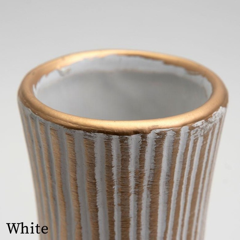 花瓶 フラワーベース 花壺 セラミック 白 ホワイト ゴールド