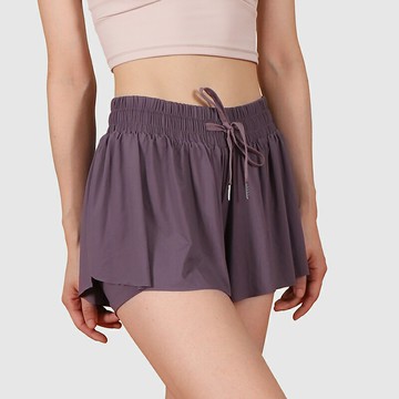 夏季瑜伽運動短褲女防走光健身跑步羽毛球網球褲子假兩件高腰速干