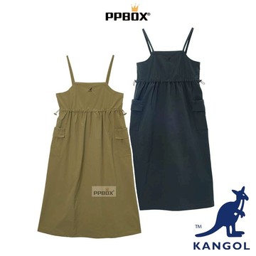 KANGOL 袋鼠 女款 吊帶 細肩 長裙【64521581】時尚 裙子 吊帶裙 落肩 日系穿搭 日韓穿搭