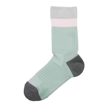 AIBES精梳棉撞色直角3/4襪-雙色22-26cm-多款任選