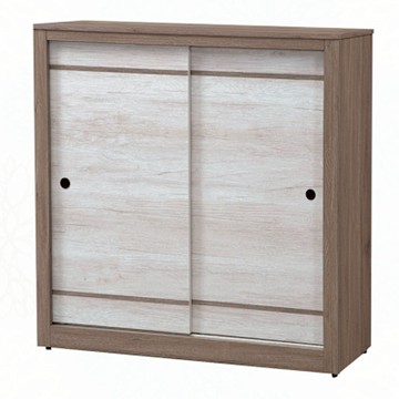 文創集 卡格雙色4尺推門鞋櫃-120x40x118cm免組