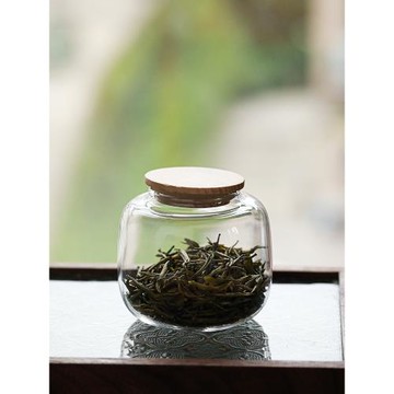 君器透明玻璃茶葉罐密封罐創意個性時尚小號茶罐家用玫瑰花儲存罐